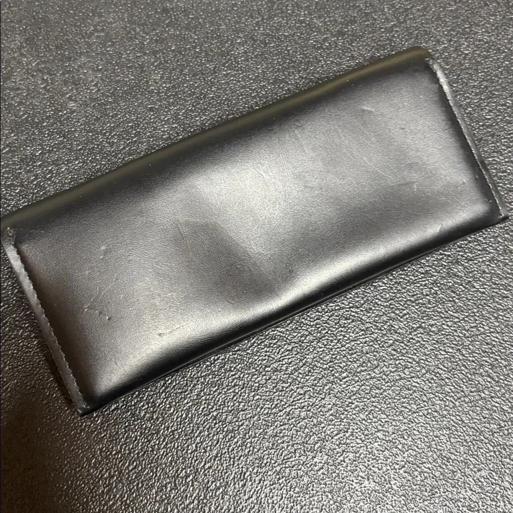 Black Saint Laurent Leather Eyeglass Sunglass Flip Case